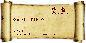 Kungli Miklós névjegykártya